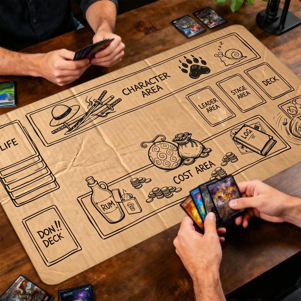 Play Mat Neoprene - 段ボールテーマゾーンマジックパーティーゲームマット耐久性のあるゴム製MTG&TCGゲーム用24インチ×14インチマウスパッドオフィスデスクマットユーザーフレンドリーなデザイン