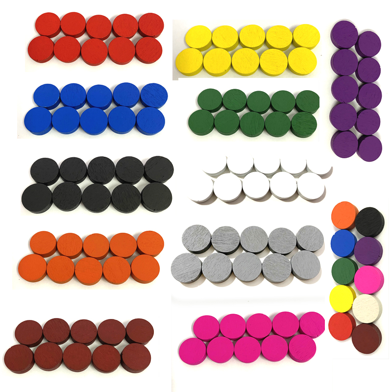 Board Game Hegemony - 50 個 15*5 ミリメートル 11 色木製ディスクディスクポーンゲームピースカラフルなチェストーク用ボードゲームアクセサリー