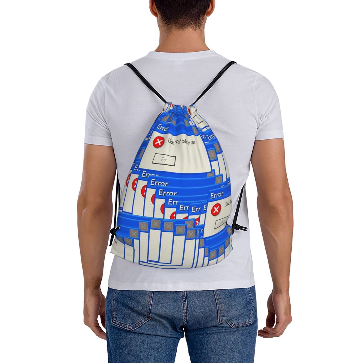 Tile Bag Drawstring - Windows Xp Error Tiled バックパック カジュアル