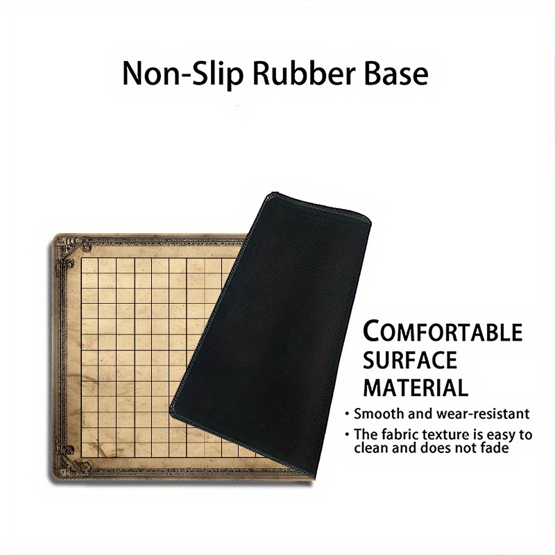 Play Mat Neoprene - ヴィンテージグリッド卓上ゲームマットマジックパーティーゲームマット耐久性のあるゴム製ゲーム用マウスパッドオフィスデスクマットフレンドリーなデザイン