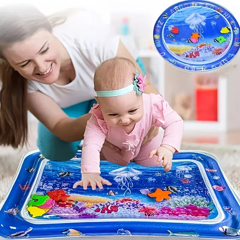 Play Mat Neoprene - Infinno インフレータブルおなかタイムマット プレミアムベビープレイマット インフレータブルウォータークッション インタラクティブベビーおもちゃ 感覚発達用