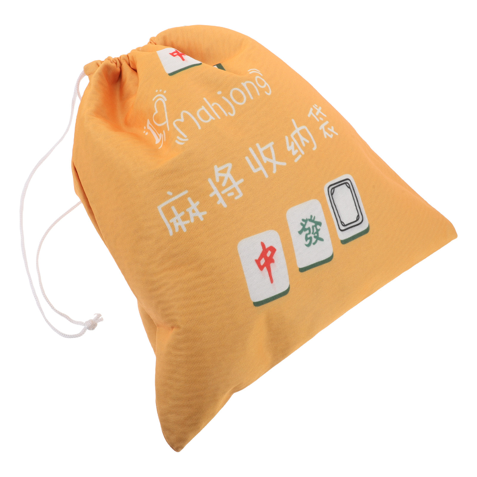 Tile Bag Drawstring - 大型布製麻雀牌収納ポーチ、巾着袋、携帯用オーガナイザー、麻雀牌ホルダー、収納容器、麻雀バッグ