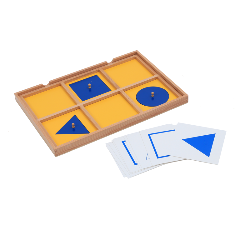 Cooperative Card Game - モンテッソーリ感覚おもちゃ 幾何学デモンストレーショントレイ コントロールカード付き 早期学習ツール マッチングゲーム 子供教育用