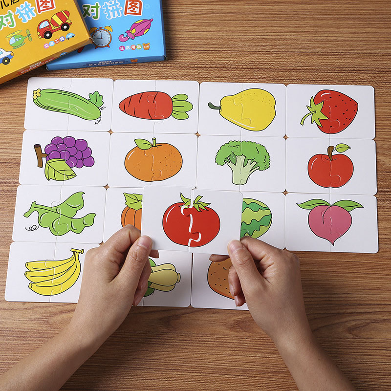 Cooperative Card Game - 子供のための果物と動物のマッチングゲーム,子供のための認知パズル,動物のパズルセット,子供のための早期教育玩具,32個