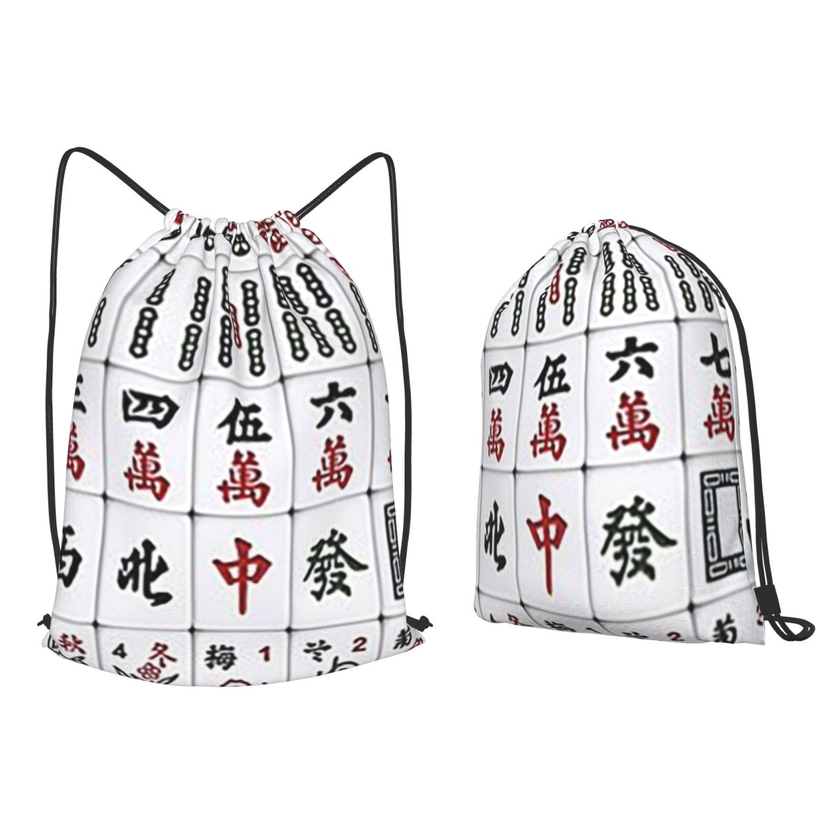 麻雀牌柄バックパック多機能巾着バンドルポケットスポーツバッグ - Tile Bag Drawstring のレビューと価格