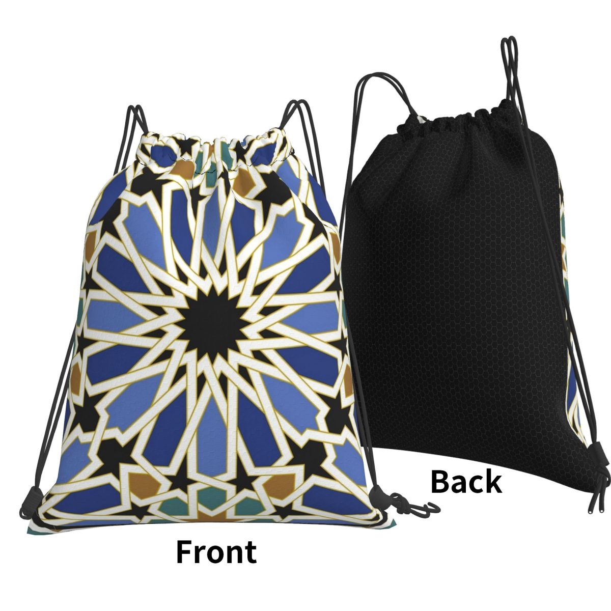 アラビアタイル I バックパック多機能巾着バッグ靴バッグブッ - Tile Bag Drawstring のレビューと価格