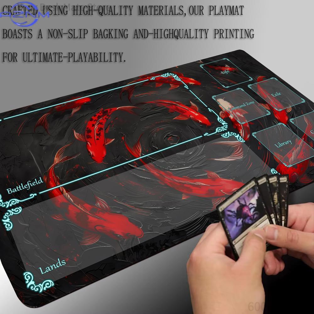 アート風鯉柄デザインMTGプレイマット マジックカードバトル - Play Mat Neoprene のレビューと価格