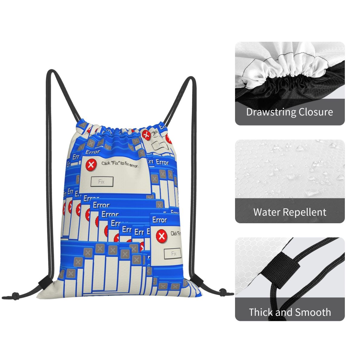 Windows Xp Error Tiled バックパック  - Tile Bag Drawstring のレビューと価格
