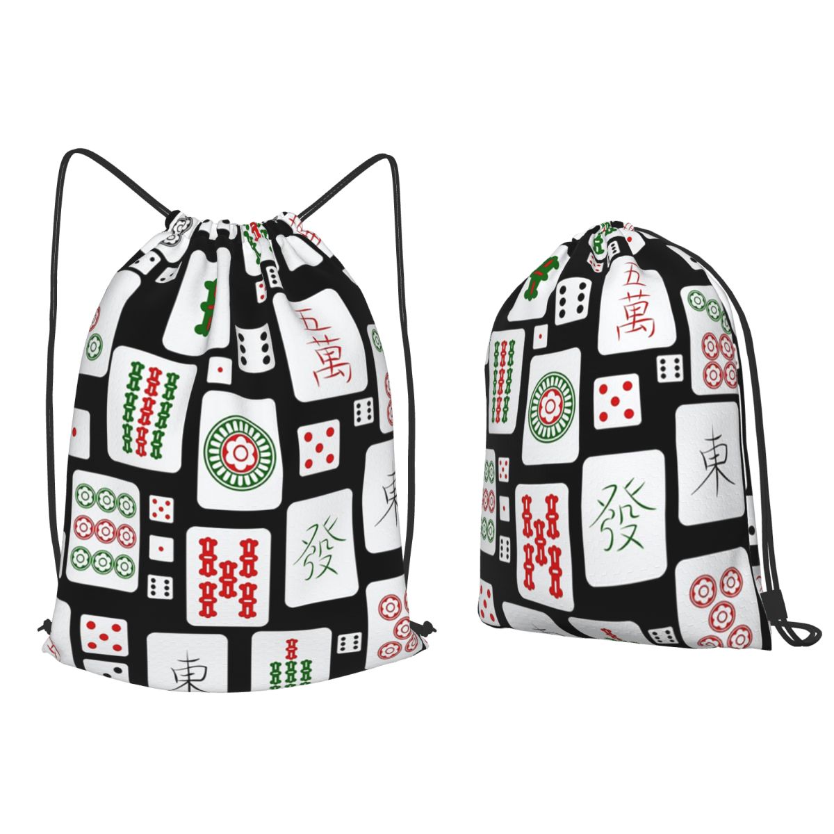 麻雀牌ゲームダイスバックパックカジュアル巾着バンドルポケット - Tile Bag Drawstring のレビューと価格