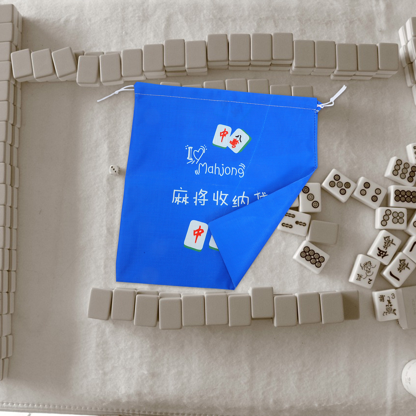 特大巾着麻雀牌整理バッグ プレミアムオックスフォード布製 折 - Tile Bag Drawstring のレビューと価格