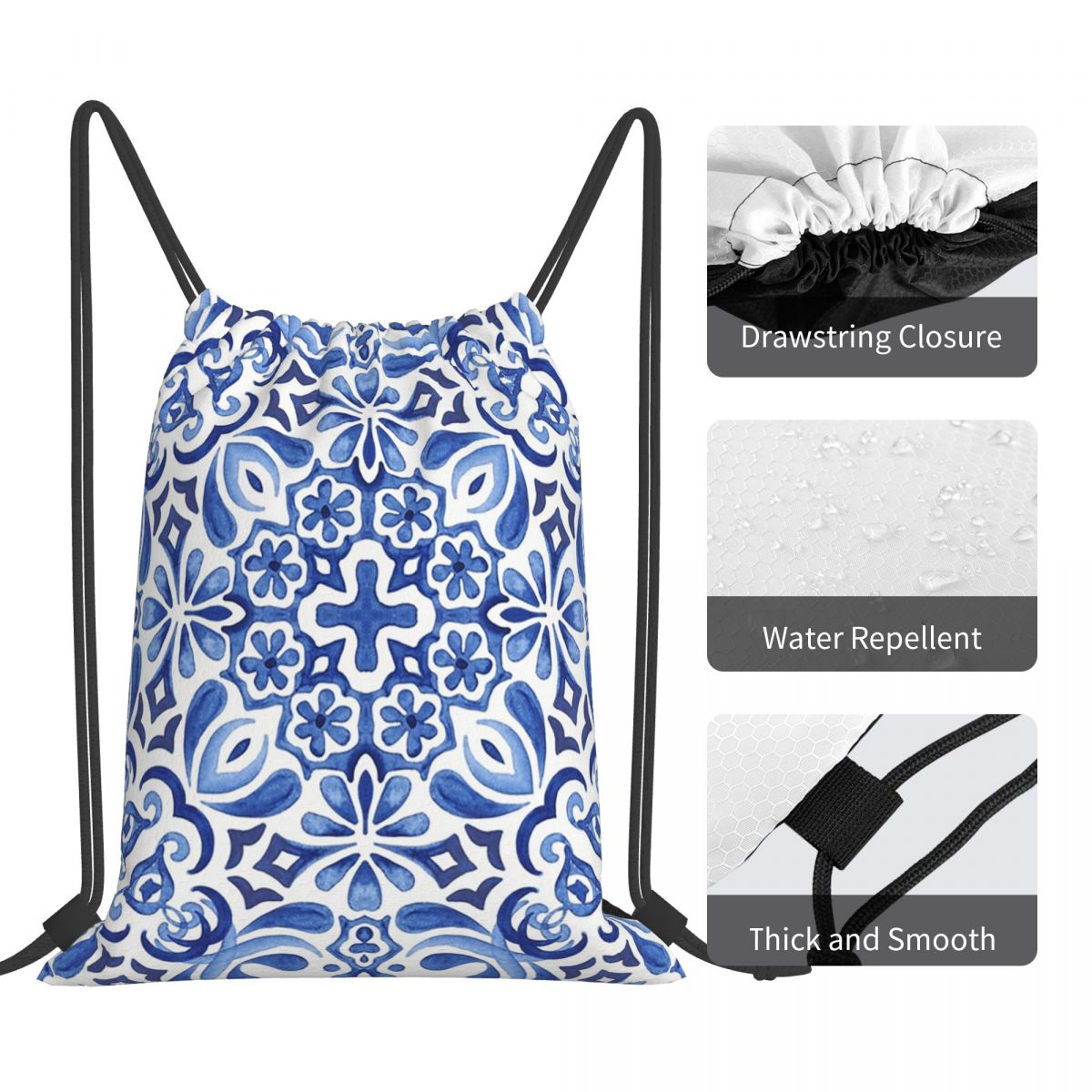地中海モザイクタイル アズレホス バックパック カジュアル巾 - Tile Bag Drawstring のレビューと価格