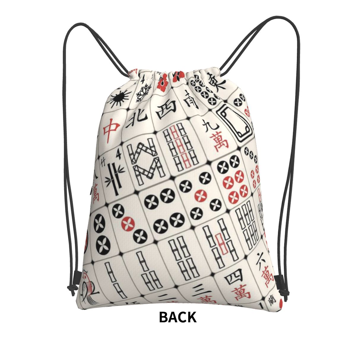 麻雀牌模様のバックパック、ファッション巾着バッグ、スポーツバ - Tile Bag Drawstring のレビューと価格